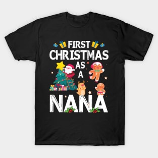 First Christmas As A Nana Merry Xmas Noel Day Grandma T-Shirt